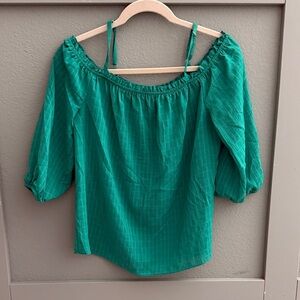 Fortune + Ivy Emerald Off-Shoulder Blouse - Small